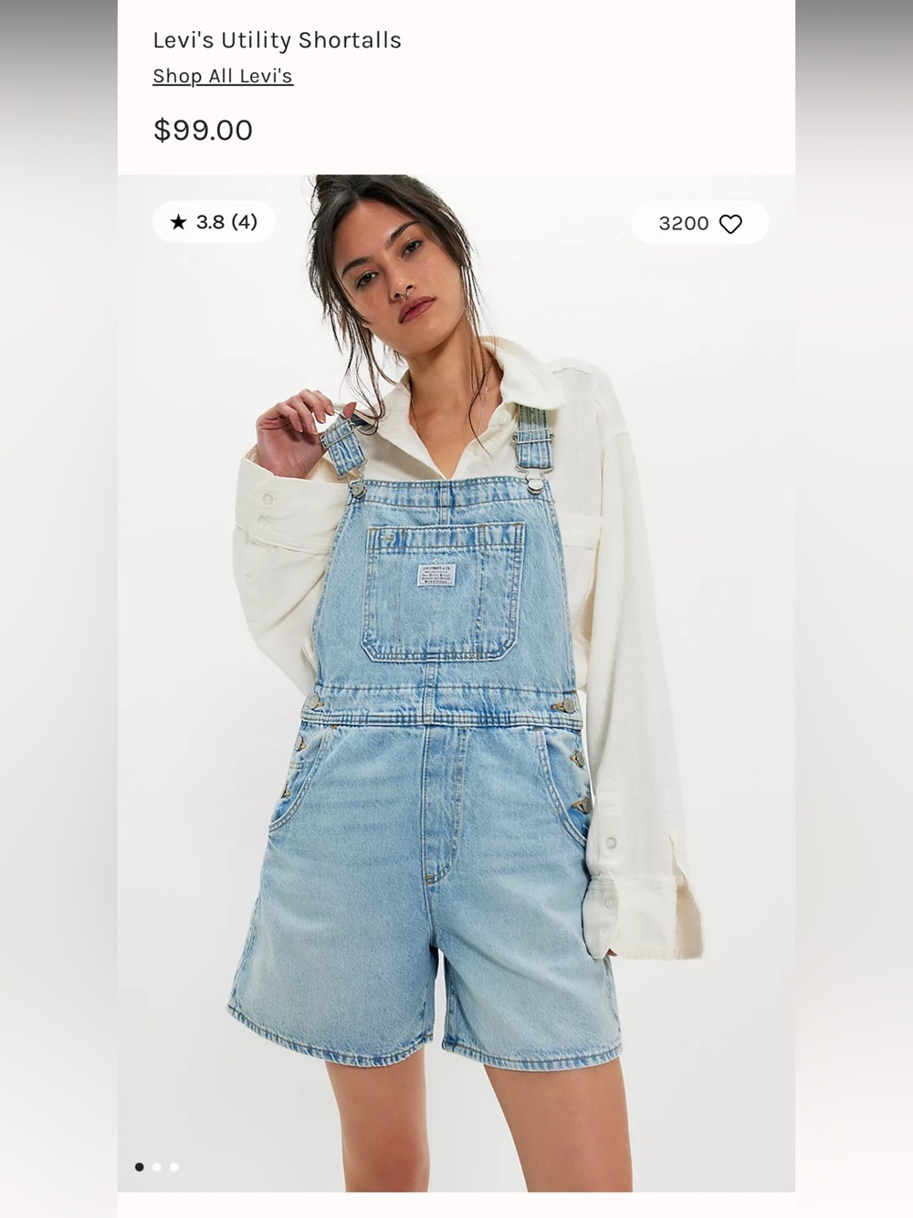 Levi Strauss Overalls Shorts